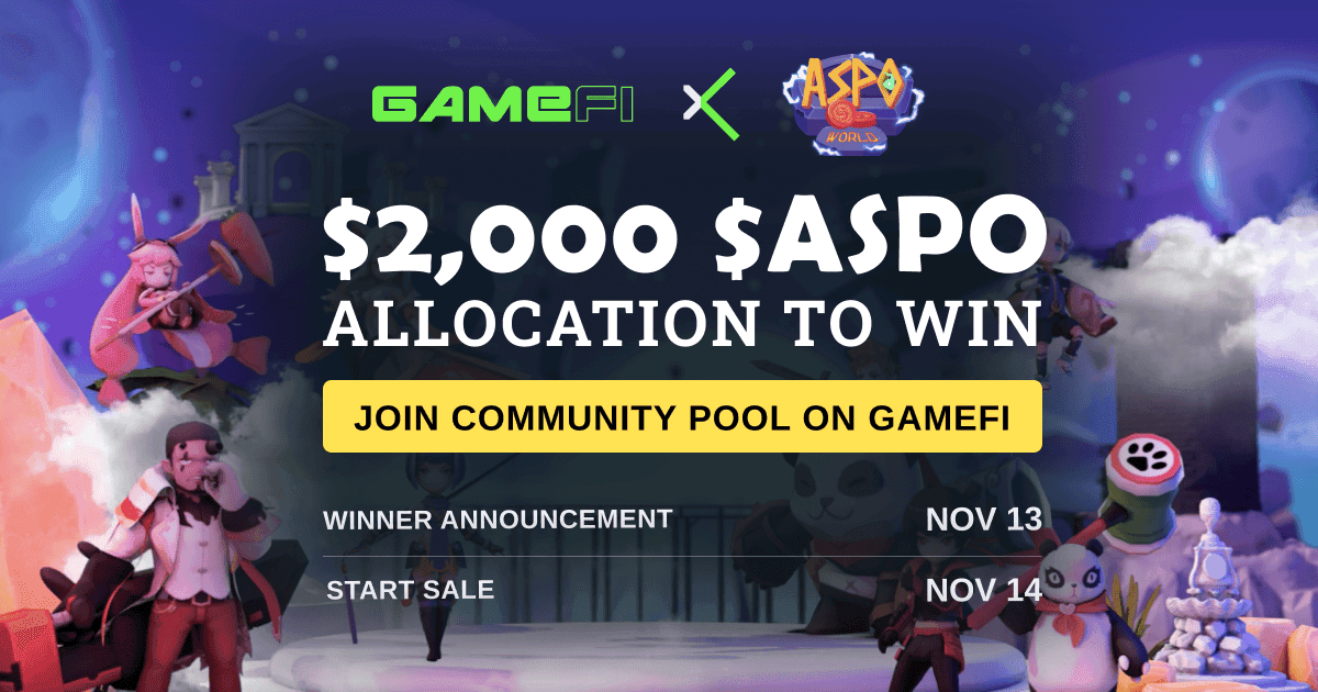 ASPO World Community pool for the $ASPO IGO event is now Open!