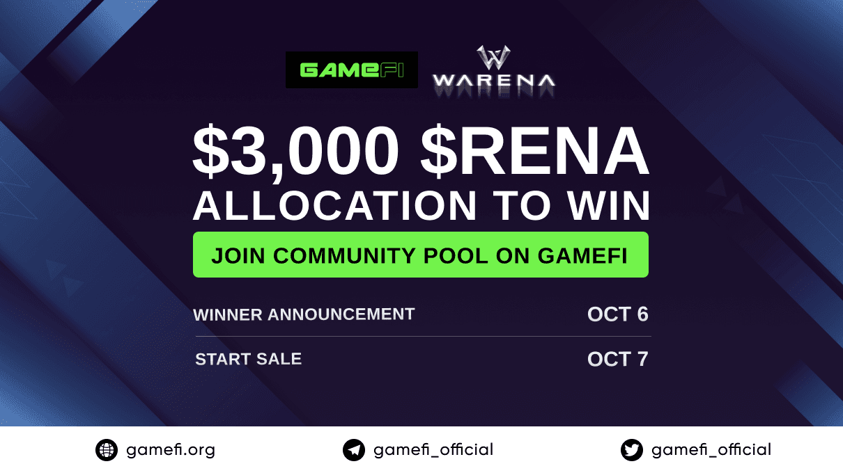 Don’t have a rank? Let’s Join $RENA Community pool on GameFi!