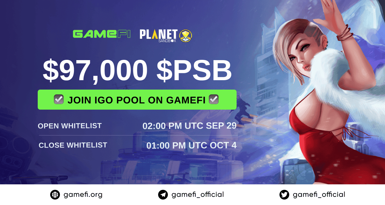 Introducing $PSB IGO pool on GameFi — Get ready to Register for Whitelist!