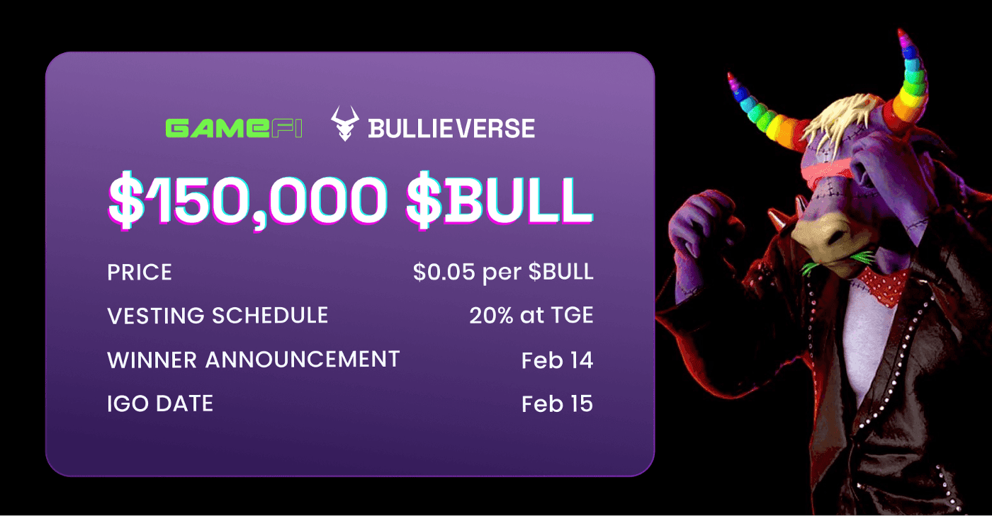 BullieVerse IGO is Now Live on GameFi.org Launchpad! Are You Ready to Be The First Person Applying Whitelist for $BULL tokens?