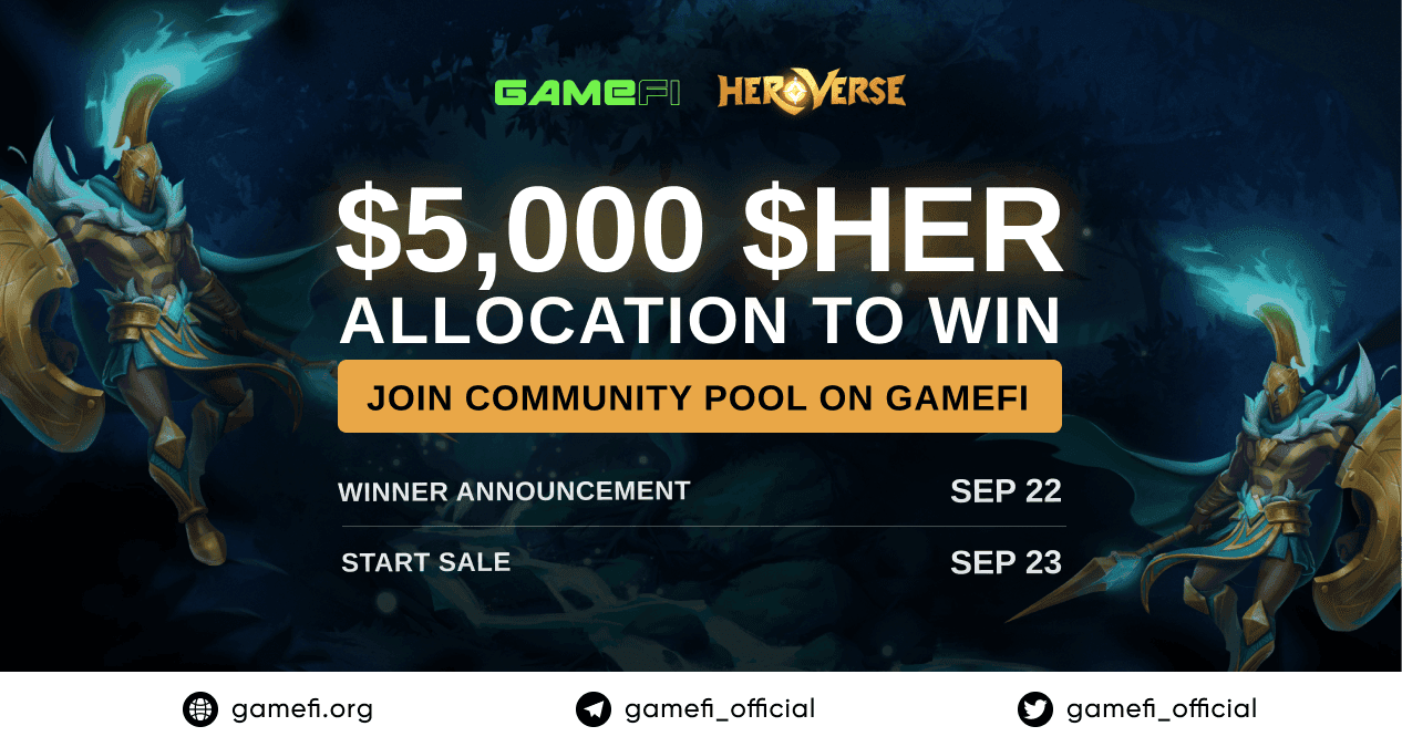 All about $HER Community pool on GameFi — No rank or whitelist needed!
