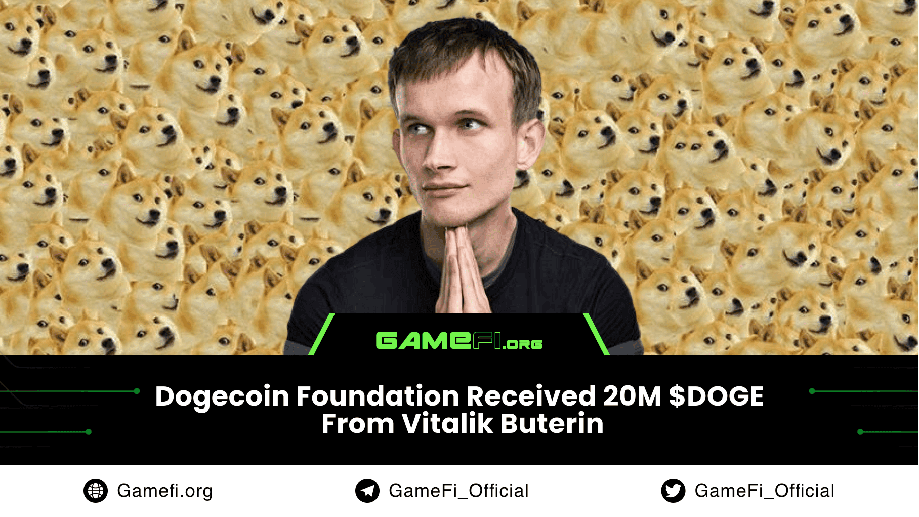 Dogecoin Foundation Received 20M $DOGE From Vitalik Buterin