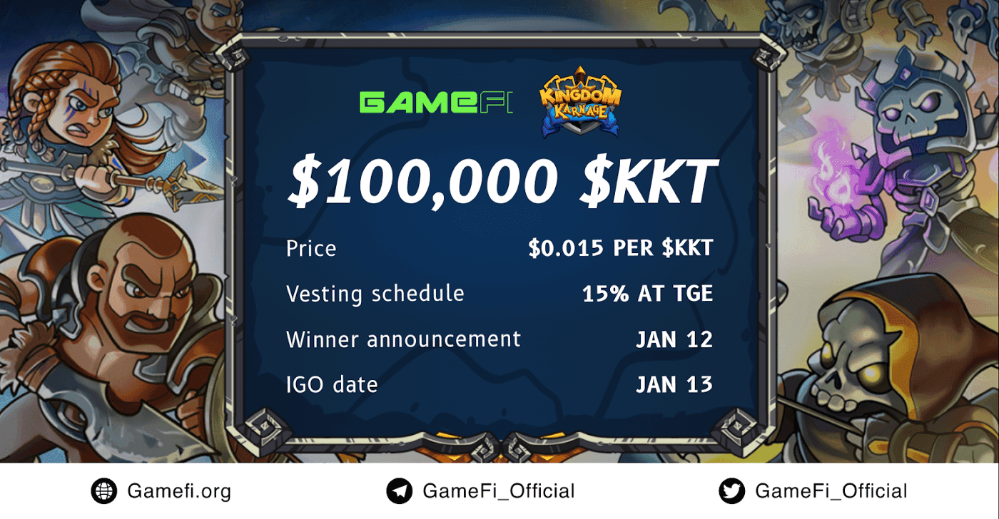 Let’s Join the Kingdom Karnage IGO for $KKT on GameFi Now!