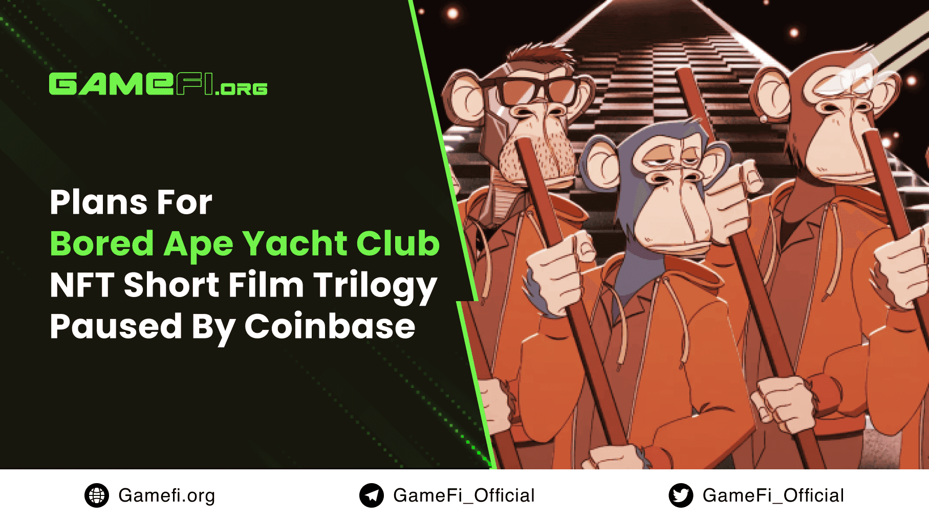Plans for Bored Ape Yacht Club NFT Short Film Trilogy paused by Coinbase