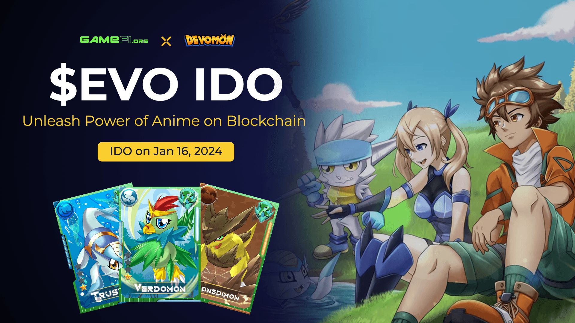 DEVOMON Unleashes Power of Anime on Blockchain - $300,000 $EVO IDO on the run!