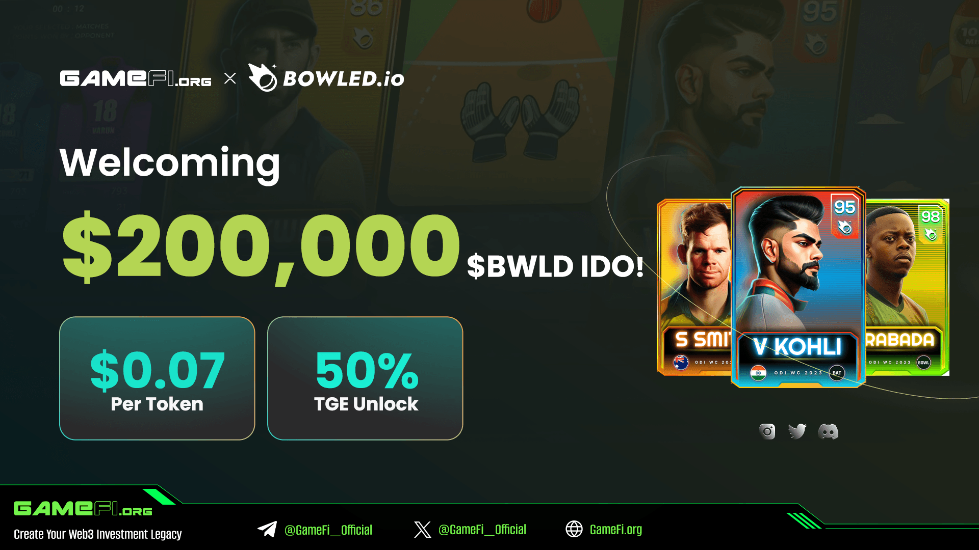 Crafting The Future Of Sports Gaming With Bowled - Join $200,000 $BWLD IDO on GameFi.org